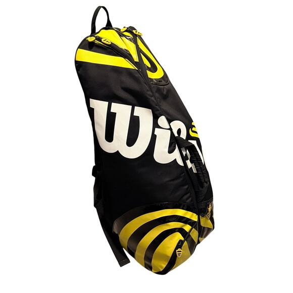 Wilson BLX Tour Super Six Pro Tennis Bag Black Yellow - Picture 1 of 4